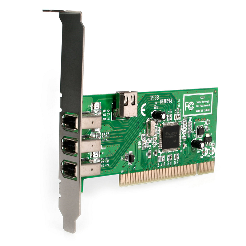 StarTech PCI1394MP 4 port PCI 1394a FireWire Adapter Card - 3 External 1 Internal